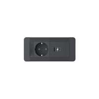 SLIM FRAME 1xSHUKO SOCKET+1xUSB A/C 20W, BLACK                                                                                                                                                                                                                 