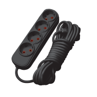 MULTIPLUG FOURFOLD 5M H05VV-F 3G1.5MM2, BLACK                                                                                                                                                                                                                  