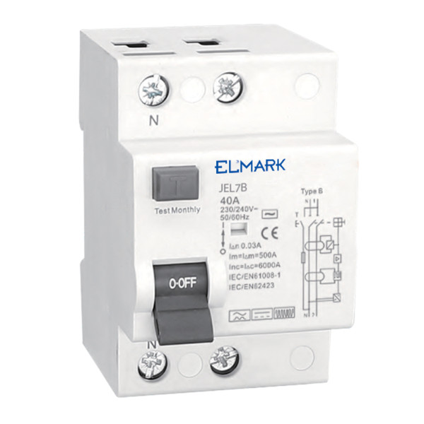 ELECTROMAGNETIC RCCB JEL1F 10kA 2P TYPE F 63A/30mA                                                                                                                                                                                                             