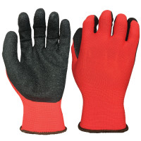 POLYESTER GLOVES COATED WITH LATEX SIZE 9